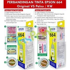 Tinta Refill Epson Original Ori 664 t6644 Yellow 70ml, , Printer L110 L120 L210 L220 L300 L310 L350 L355 L360 L365 L380 L405 L455 L485 L550 L555 L565 L100 L200